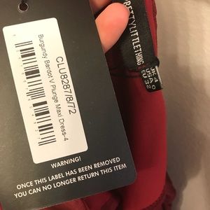 burgundy bardot v plunge maxi dress